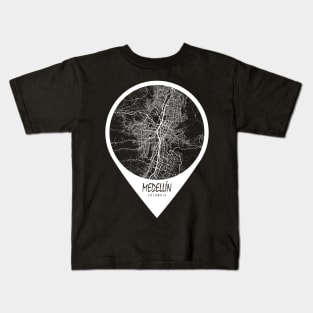 Medellin, Colombia City Map - Travel Pin Kids T-Shirt